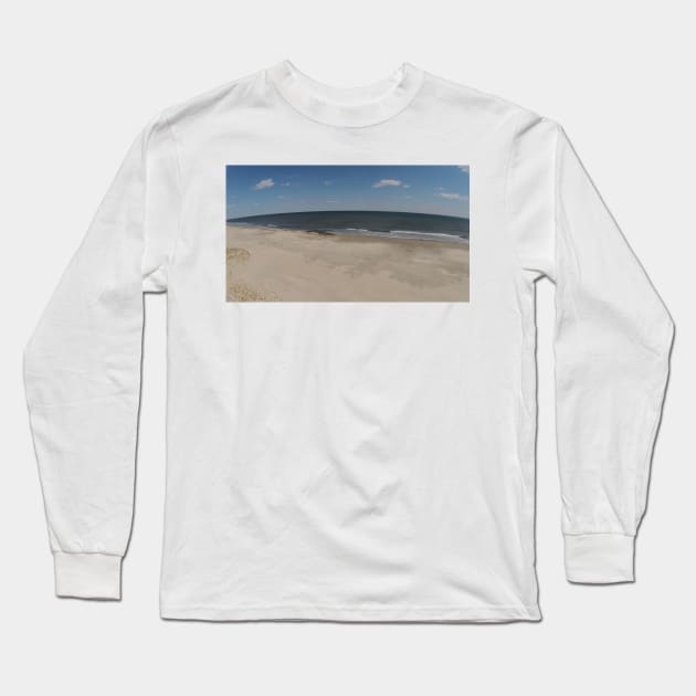 Ocean City Beach Photo From Drone Long Sleeve T-Shirt by PugDronePhotos